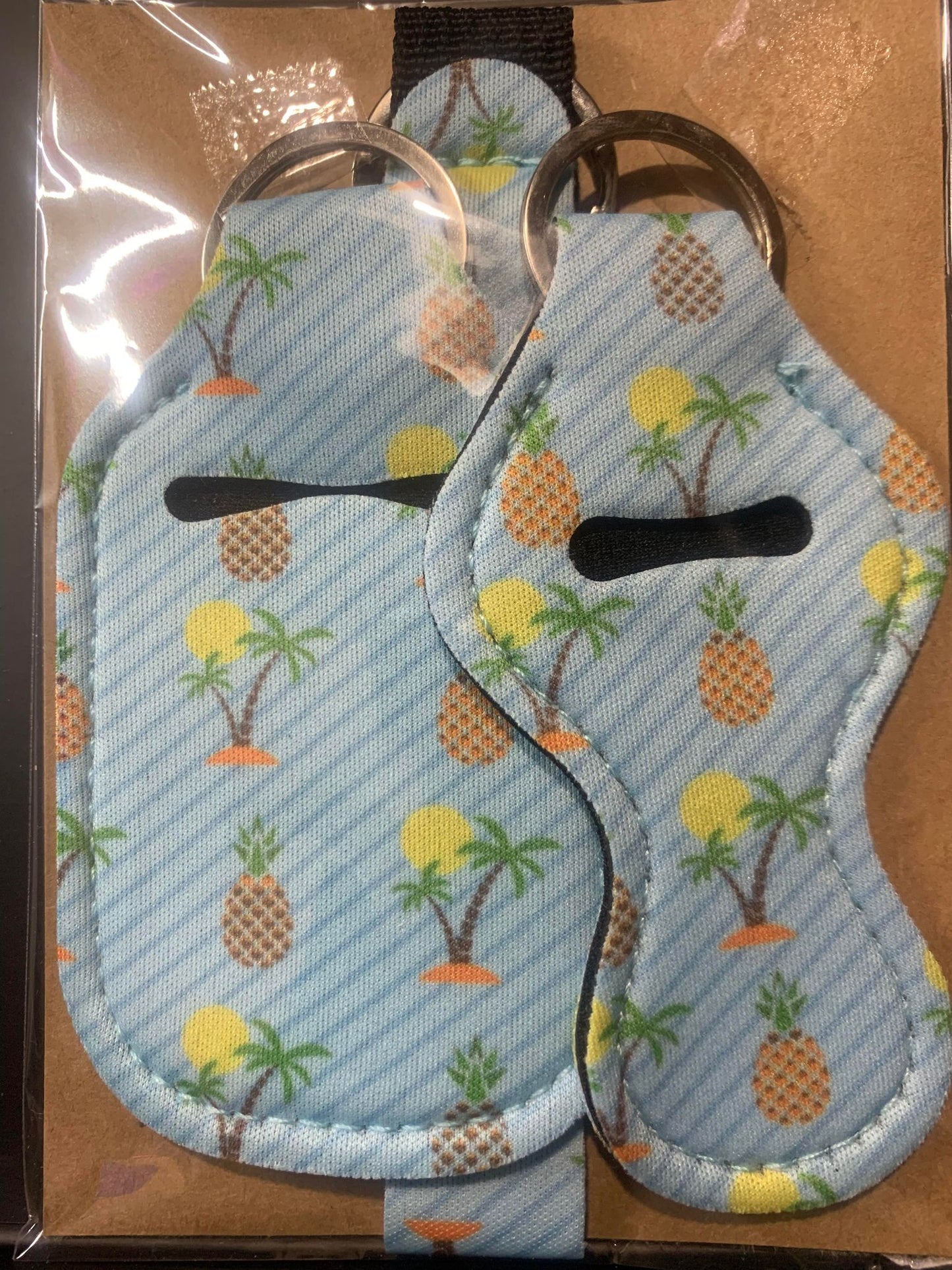 3 PC SET LIGHT BLUE WITH PINEAPPLES AND PALM TREES