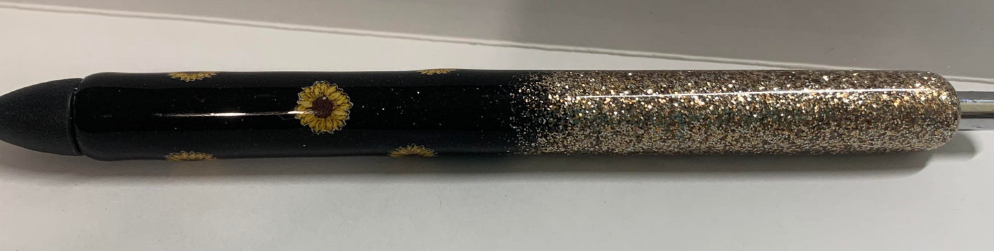 SUNFLOWER GLITTER PEN - SILVER CHAMPAGNE TO BLACK