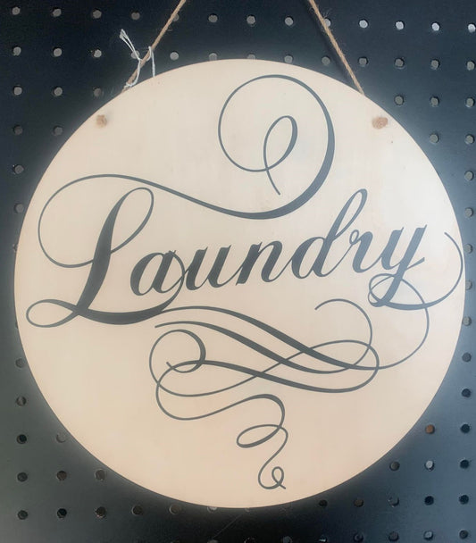 ROUND SQUIGGLY LAUNDRY SIGN