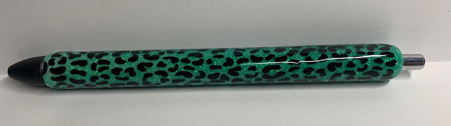 SOLID COLOR SMALL BLACK LEOPARD PRINT (PICTURE SHOW SEA GREEN)