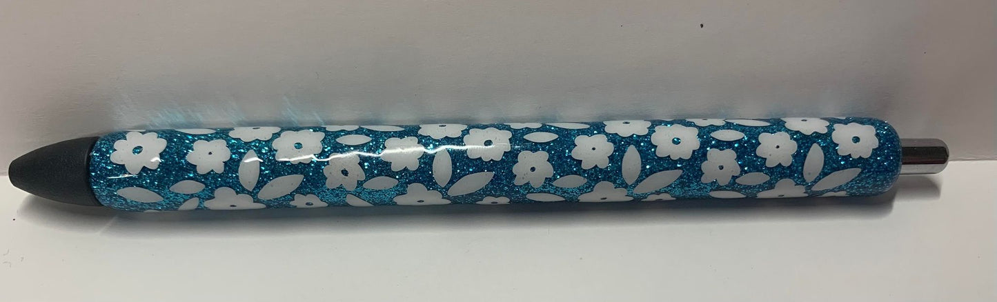 DAISY WRAPPED GLITTER PEN -- DIFFERENT COLORS AVAILABLE