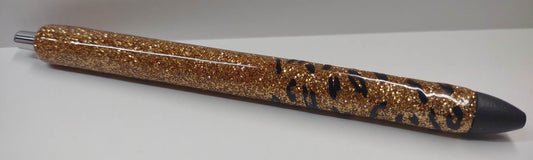 ROSE GOLD LEOPARD PRINT GLITTER PEN