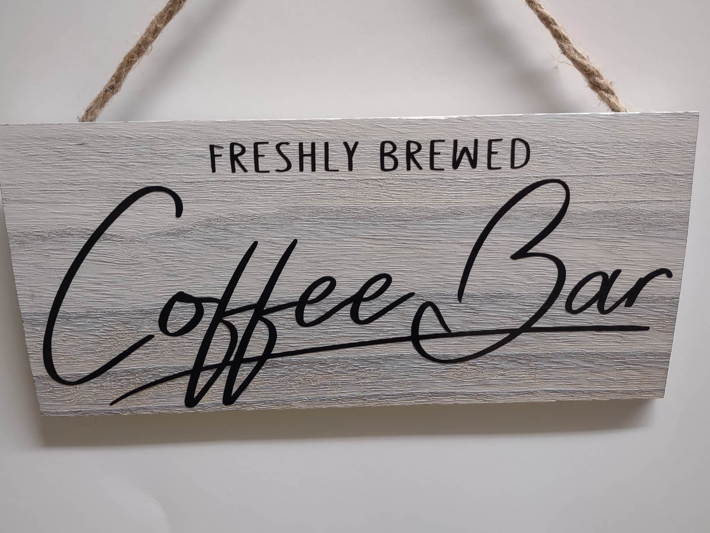 White Coffee Bar Sign with Black Vinyl