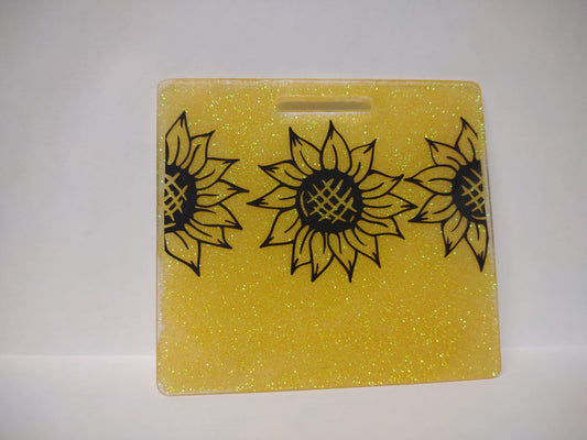 Sunflower with Yellow Glitter Horizontal